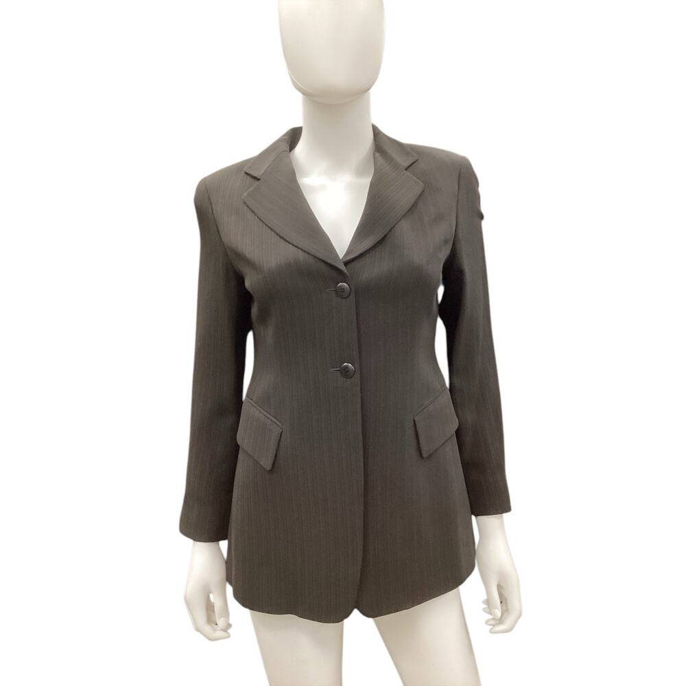 Emanuel Ungaro Petite Blazer Women’s SZ XS Made In Korea Pockets Chocolate Brown